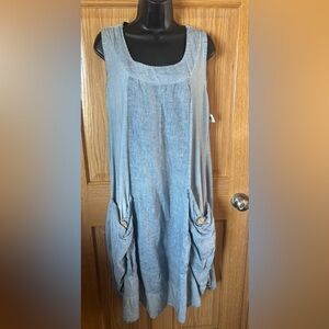 16. Carina Rici Linen Midi Dress 20-21” PTP